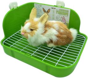 img 4 attached to 🐾 RUBYHOME Small Animal Litter Box Toilet - Plastic Square Cage Corner Potty Trainer - Ideal Bedding Box for Rabbits, Guinea Pigs, Chinchillas, Ferrets, Galesaurs - 11.4 Inches