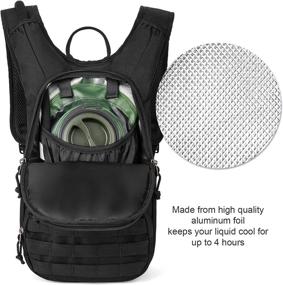 img 3 attached to Tactical Hydration Backpack with 2L Water Bladder | MIRACOL Military Molle Water Backpack | Daypack with Insulated Layer for Hiking, Running, Cycling, Walking, Camping, Outdoor Sports