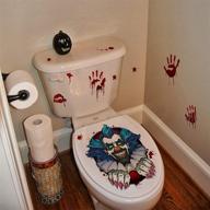 terrifying rofarso halloween toilet lid decals - diy 3d wall stickers for scary bathroom decor and punk party (clown) логотип