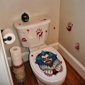 img 4 attached to Terrifying ROFARSO Halloween Toilet Lid Decals - DIY 3D Wall Stickers for Scary Bathroom Decor and Punk Party (Clown)