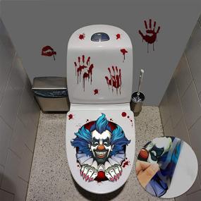 img 2 attached to Terrifying ROFARSO Halloween Toilet Lid Decals - DIY 3D Wall Stickers for Scary Bathroom Decor and Punk Party (Clown)