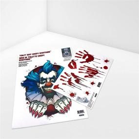 img 1 attached to Terrifying ROFARSO Halloween Toilet Lid Decals - DIY 3D Wall Stickers for Scary Bathroom Decor and Punk Party (Clown)