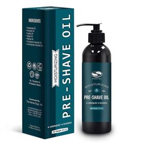img 4 attached to Premium 8 fl. Oz Lemongrass & Eucalyptus Pre Shave Oil for Men - Ideal for Sensitive Skin, Smooth & Safe Shaving Experience with Straight or Safety Razor