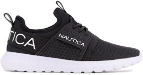 img 3 attached to 👟 Nautica дети Девочки Металлические модные кроссовки: Кроссовки для спортивного бега на шнуровке для больших детей, маленьких детей и младенцев.