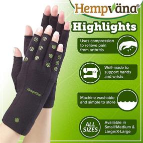 img 3 attached to 🧤 Hempvana Arthritis Gloves: Compression Gloves for Men & Women, made with Hemp Plant Fibers, Fingerless Gloves for Wrist & Hands, Size S/M