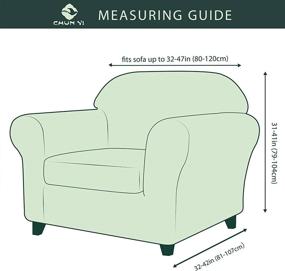 img 2 attached to 🛋️ CHUN YI Stretch 2-Piece Sofa Slipcover - Furniture Protector for 1 Seater Settee, Gray