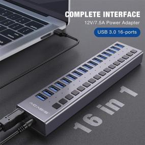 img 3 attached to 🔌 ACASIS 16 Port USB 3.0 Powered Hub with On/Off Switches - Efficient Data Splitter for Laptop, PC, and Mobile Devices