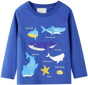 img 2 attached to HILEELANG Toddler T Shirts: Comfortable Crewneck Pullover for Boys' Clothing