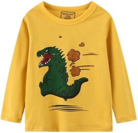 img 3 attached to HILEELANG Toddler T Shirts: Comfortable Crewneck Pullover for Boys' Clothing