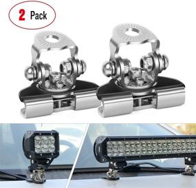 img 4 attached to 🔦 Universal Adjustable LED Light Bar Mounting Bracket, Nilight - 2PCS Pillar Hood Clamp Holder for Off Road Jeep Truck SUV without Drilling, 2 Years Warranty
