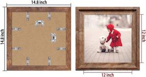 img 2 attached to 🖼️ QEQRUG 12x12 Frame Vintage Brown Square Picture Frames Set of 2 - Rustic Photo Frame 12 x 12 Inch, Ideal for Wall and Tabletop Display