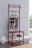 👑 kings brand furniture - versatile entryway shoe bench, coat rack, hall tree organizer with hooks: space-saving storage solution for your home logo