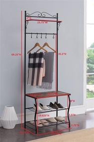 img 3 attached to 👑 Kings Brand Furniture - Versatile Entryway Shoe Bench, Coat Rack, Hall Tree Organizer with Hooks: Space-Saving Storage Solution for Your Home