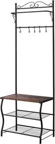 img 1 attached to 👑 Kings Brand Furniture - Versatile Entryway Shoe Bench, Coat Rack, Hall Tree Organizer with Hooks: Space-Saving Storage Solution for Your Home