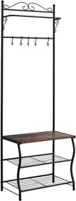 img 2 attached to 👑 Kings Brand Furniture - Versatile Entryway Shoe Bench, Coat Rack, Hall Tree Organizer with Hooks: Space-Saving Storage Solution for Your Home