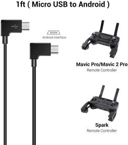 img 3 attached to 1фт Микро USB к Микро USB кабель DJI Spark OTG, кабель данных под прямым углом для DJI Mavic Pro 2, Mavic 2 Zoom, Mavic Air, Mavic Pro Platinum и DJI Spark - совместимый телефон с контроллером, упаковка из 1шт