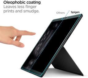 img 2 attached to 📱 Spigen Tempered Glass Screen Protector for Surface Pro X/8 (13 inch) - Slim Design, 9H Hardness, Case-Friendly