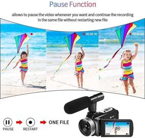 img 2 attached to High-Demand YouTube Vlogging Camcorder with External Microphone, Ultra HD 2.7K 30MP Video Camera, 18X Digital Zoom, 270° Rotatable Touchscreen, Remote Control Support