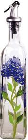 img 1 attached to 🌿 Blue Hydrangeas Hand Painted Square Cruet with Pourer - 16 oz by Grant Howard