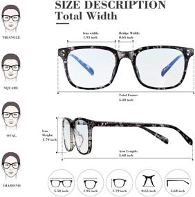 img 3 attached to 👓 FreezeFrames Очки для блокировки синего света: Стильная леопардовая квадратная оправа для компьютера, телевизора, чтения - Решение против усталости глаз и головной боли