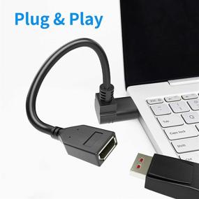 img 3 attached to 💻 30CM/12 Inch Ultra Short Angled Displayport 1.2 Extension Cable - BolAAzuL 90 Degree DP Male to DP Female Cord for HP Dell Asus - Supports 4K@60hz, 2K@144Hz, 1080P Audio and Video Extension Adapter