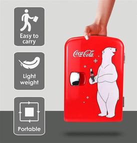 img 3 attached to 🥤 Coca Cola KWC4 KWC4B Mini Fridge - Red/White, 4 Liters - Polar Bear Design