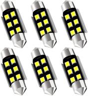 🔆 auxlight 6smd canbus error free led interior light bulbs pack - xenon white, 6000k, super bright 6418 6411 de3425 c5w de3423 36mm 1.42” festoon for dome map door courtesy license plate lights (pack of 6) logo