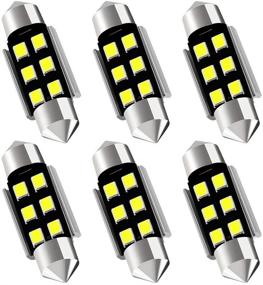 img 4 attached to 🔆 AuxLight 6SMD Canbus Error Free LED Interior Light Bulbs Pack - Xenon White, 6000K, Super Bright 6418 6411 DE3425 C5W DE3423 36MM 1.42” Festoon for Dome Map Door Courtesy License Plate Lights (Pack of 6)