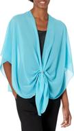 👗 elevate your evening look: excaped womens evening dress shawl wrap and scarf ring set - sheer chiffon cape logo