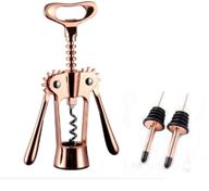 🍷 miacara deluxe 2-in-1 wine opener - stainless steel corkscrew and bottle cap remover kit - rose gold manual opener with pourer for home, restaurants, bars логотип