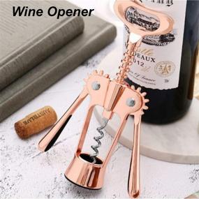 img 3 attached to 🍷 MiaCara Deluxe 2-in-1 Wine Opener - Stainless Steel Corkscrew and Bottle Cap Remover Kit - Rose Gold Manual Opener with Pourer for Home, Restaurants, Bars