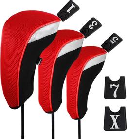 img 4 attached to 🏌️ Andux Golf Club Head Covers Set: 3pcs 460cc Driver Wood with Interchangeable No. Tags