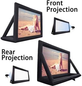 img 1 attached to 🎥 CLQFDT 14Fee​t Outdoor and Indoor Inflatable Movie Projector Screen with Powerful Fan, Repair Kit, Storage Bag, and Front/Rear Projection Support