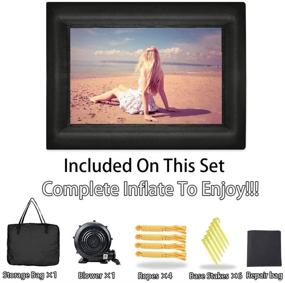 img 2 attached to 🎥 CLQFDT 14Fee​t Outdoor and Indoor Inflatable Movie Projector Screen with Powerful Fan, Repair Kit, Storage Bag, and Front/Rear Projection Support