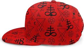 img 1 attached to 🎩 Occult Theme Abstract Pattern Flat Bill Brim Cap - Cool Unisex Hip Hop Trucker Hat with Adjustable Baseball Caps Design