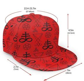 img 2 attached to 🎩 Occult Theme Abstract Pattern Flat Bill Brim Cap - Cool Unisex Hip Hop Trucker Hat with Adjustable Baseball Caps Design