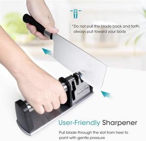 img 1 attached to 🔪 FoodVille KS03: Ultimate Kitchen Knife Sharpener for Scissors, Pocket Knives & Hunting Knives - Heavy Duty Stainless Steel Handle - Sharpen All Straight Blades Effortlessly