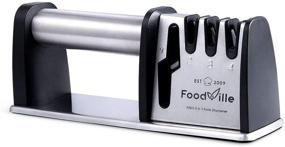 img 4 attached to 🔪 FoodVille KS03: Ultimate Kitchen Knife Sharpener for Scissors, Pocket Knives & Hunting Knives - Heavy Duty Stainless Steel Handle - Sharpen All Straight Blades Effortlessly