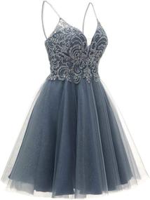 img 3 attached to Trendy Tulle Homecoming Dresses: Spaghetti Strap 👗 Cocktail and Formal Attire for Teens and Women