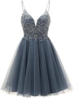 trendy tulle homecoming dresses: spaghetti strap 👗 cocktail and formal attire for teens and women logo