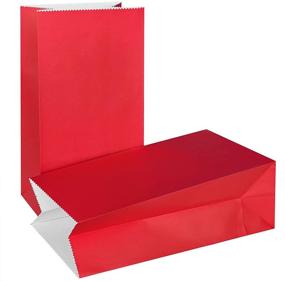 img 4 attached to 🎁 KEYYOOMY Small Bright Red Paper Bags - Perfect for Wedding, Baby Shower & Kid's Birthday Party (50 CT, 4.7 X 2.4 X 8.7 in)