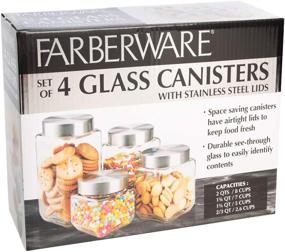 img 3 attached to Versatile Farberware Glass Canister Set - Ideal for Storing Beans, Cereal, Coffee, Rice, Flour, Candy, Sugar, & More