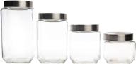 versatile farberware glass canister set - ideal for storing beans, cereal, coffee, rice, flour, candy, sugar, & more логотип