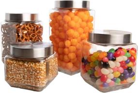 img 2 attached to Versatile Farberware Glass Canister Set - Ideal for Storing Beans, Cereal, Coffee, Rice, Flour, Candy, Sugar, & More