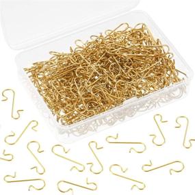 img 4 attached to 🎄 Tatuo Xmas Ornament Hooks: Metal Wire Hooks for Christmas Tree Decoration + Storage Box (201, Gold)