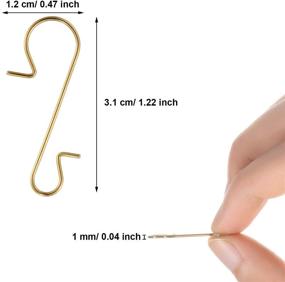 img 3 attached to 🎄 Tatuo Xmas Ornament Hooks: Metal Wire Hooks for Christmas Tree Decoration + Storage Box (201, Gold)