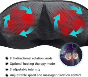 img 1 attached to 🤗 Массажер Nicwell Shiatsu для шеи и спины с подогревом глубокого массажа - идеальный для снятия напряжения в шее, спине, плечах, ногах и мышцах дома, в автомобиле или офисе.