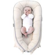 👶 lalame organic baby lounger crib: water-resistant co-sleeping newborn bassinet, baby nest pillow for boys and girls infants - ideal for baby shower logo