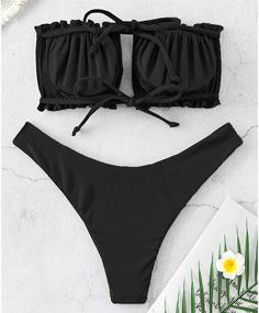 img 3 attached to 👙 ZAFUL Women's Strapless Bandeau Swimsuit: Fashionable Swimsuits & Cover Ups for Women