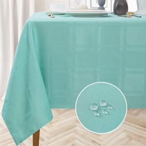 img 4 attached to 🌊 Durable Waterproof Rectangle Tablecloths: Heavyweight & Spillproof